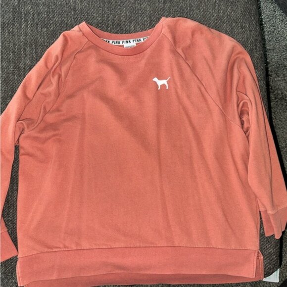 PINK Victoria's Secret Coral Crew Neck Sweater - Picture 1 of 3
